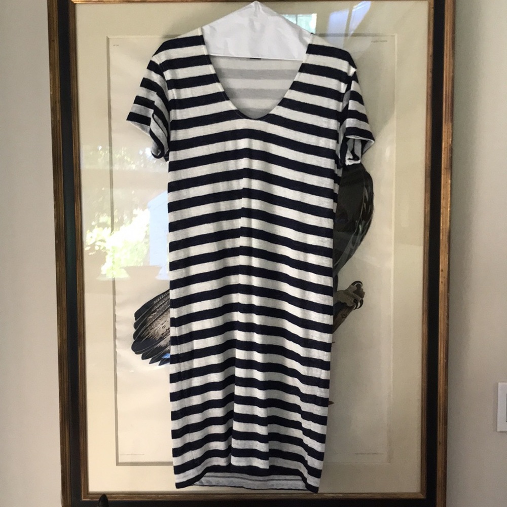 Theory blue and white striped sundress